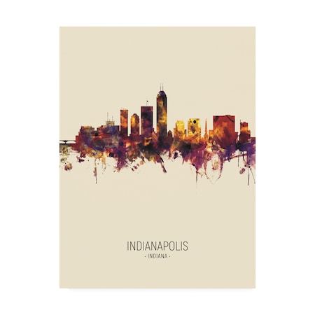 Michael Tompsett 'Indianapolis Indiana Skyline Portrait III' Canvas Art,18x24